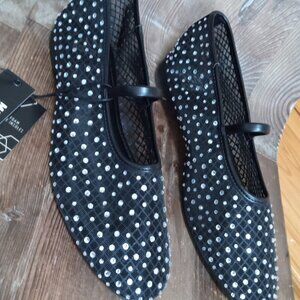 Madden NYC Women’s Size 10  Mesh Ballet Flats with Rhinestones